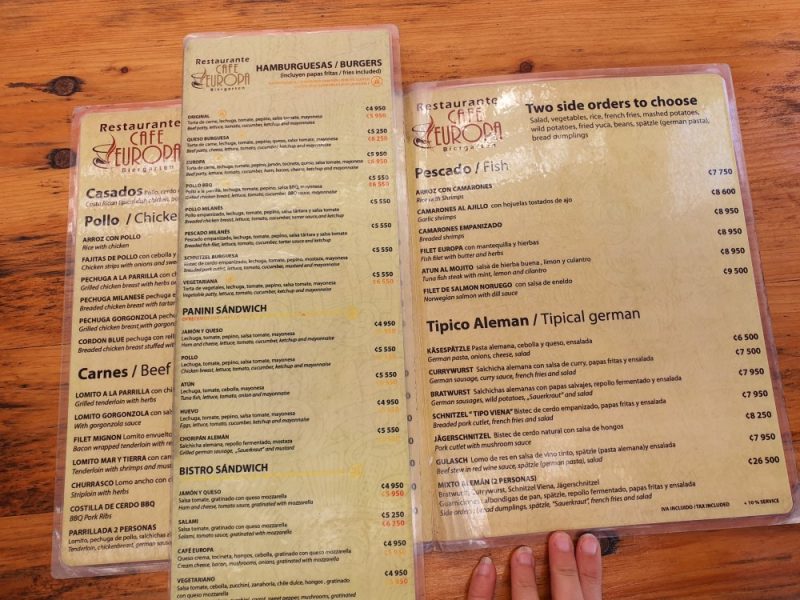 Cafe Europa Menu 2